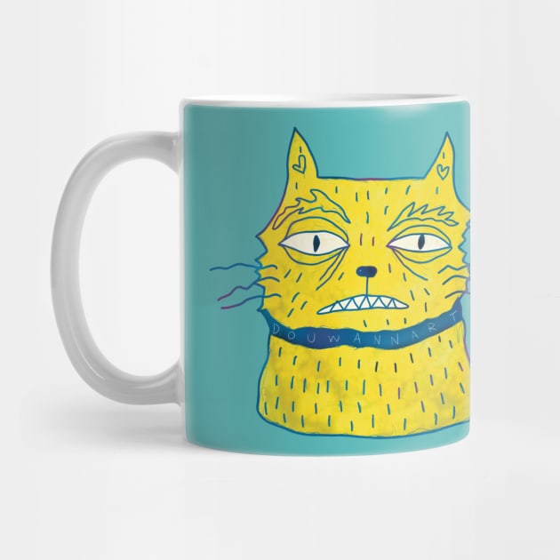 Angry crazy funny cat by Douwannart